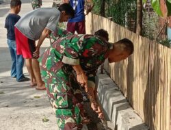 Bersama warga, TNI Koramil 01/Panca Lautang gelar  Karya Bhakti
