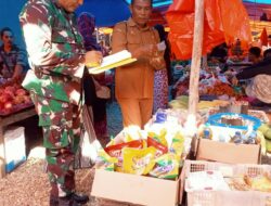 Terjun Langsung Ke Pasar Tradisional, Babinsa Cek Harga Sembako
