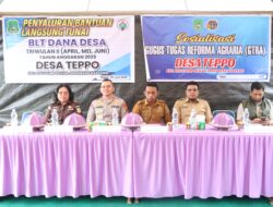 Kapolres Sidrap Dampingi Bupati Sosialisasikan GTRA dan Salurkan BLT di Desa Teppo