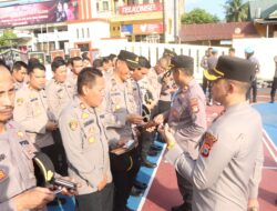 Disiplin Nomor Satu! Sipropam Sidrap Cek Langsung Kelengkapan dan Penampilan Anggota