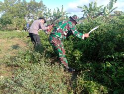 TNI-Polri dan Petani di Kulo Kompak Gelar Karya Bakti Bersihkan Saluran Air