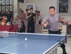 Semarak HUT Bhayangkara ke-79, Polda Sulsel Gelar Pertandingan Tenis Meja Antar Satker dan Pejabat Utama*