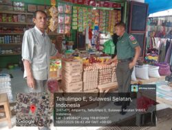 Babinsa Koramil 1420-02/Tellu Limpoe Pantau Harga dan Ketersediaan Bahan Pokok di Pasar Sentral Amparita