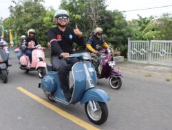 Meriah, Pawai Vespa Kemerdekaan Polres Sidrap Diikuti Ratusan Peserta