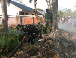 Koramil 1420-03/Maritengngae Gelar Karya Bakti Cegah Banjir