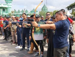 Kolaborasi Lintas Institusi, Kapolres Sidrap dan Jajaran Sukseskan Turnamen Panahan Bupati Cup dalam Rangka Hari Olahraga Nasional