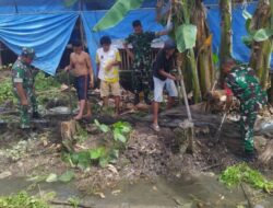 TNI AD Peduli Lingkungan: Koramil 07 Baranti Gelar Karya Bakti Bersihkan Selokan dan Sampah di Desa Sipudeceng