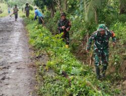 Koramil 03/Maritengngae dan Masyarakat Talumae Bersatu dalam Karya Bakti Pembersihan Saluran Air