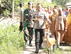 Wujud Peduli, Kapolres – Dandim Sidrap Beri Bantuan Kambing Untuk Pak Amir