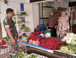 Jaga Stabilitas Pangan, Babinsa Koramil 1420-03 Pantau Harga Sembako di Pasar Sentral Pangkajene
