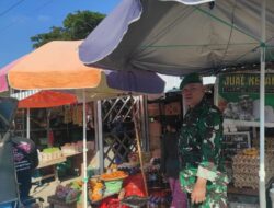 Pantau Ketersediaan dan Harga Sembako, Pelda Laka Cek Pasar Tradisional Lawawoi Sidrap