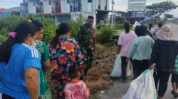 Babinsa Bersama Lurah dan Warga Bergotong Royong Bersihkan Jalur SKPD di Kelurahan Batu Lappa