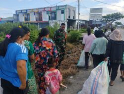 Babinsa Bersama Lurah dan Warga Bergotong Royong Bersihkan Jalur SKPD di Kelurahan Batu Lappa