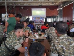 Euforia Piala Dunia 2026, Tiga Koramil Jajaran Kodim 1420/Sidrap Gelar Nobar Bola Gembira Bersama Masyarakat