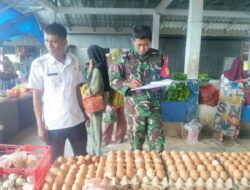 Babinsa Koramil 01/Panca Lautang Pantau Harga dan Ketersediaan Sembako di Pasar Bilokka
