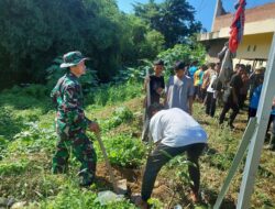 Sambut HUT TNI ke-81, Koramil 03/Maritengngae Bersama Santri Tanam Pohon di Allakuang